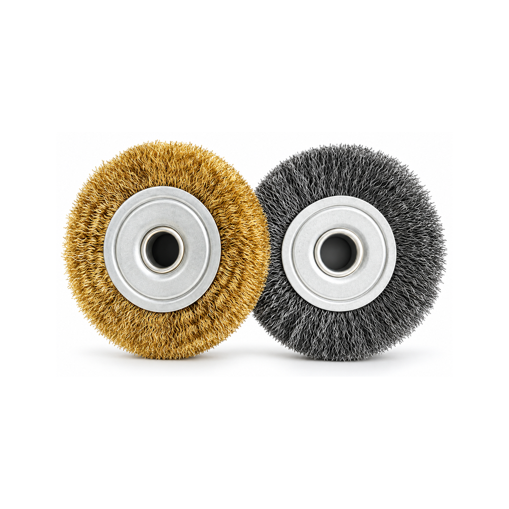 Crimped Wire Wheel Brush — series reference photograph; sizes and materials are not assigned to individual photographs.